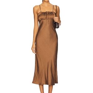 Ciao Lucia Leo Satin Midi Dress in Siena Polka Dot